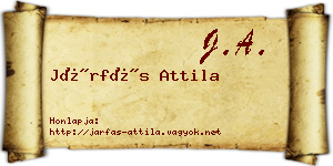 Járfás Attila névjegykártya