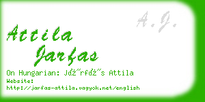 attila jarfas business card
